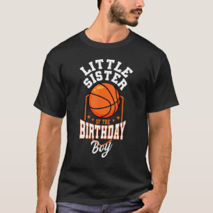 Camiseta Pequena Irmã Do Tema De Basquete Do Aniversário