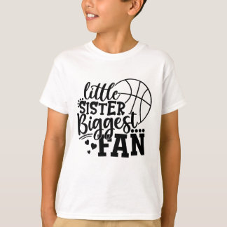 Camiseta Pequena Irmã Maior Fã de Basquete