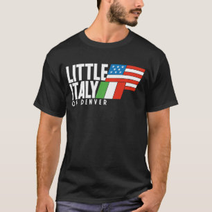 Camiseta Pequena Itália de Denver 80 - Camisa-T retrô PRETA