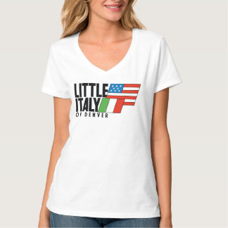 Camiseta Pequena Itália do Pescoço Retro BRANCO de Denver 8