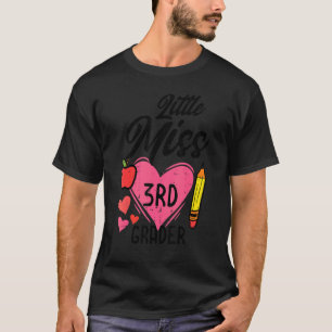 Camiseta Pequena Menina 3º Grau Cute Primeiro Dia Sch