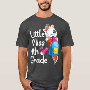 Camiseta Pequena Miss 4º Grau Unicórnio De Volta à Escola