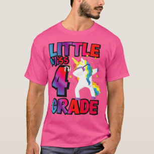 Camiseta Pequena Miss 4º Grau Unicórnio De Volta À Escola 4