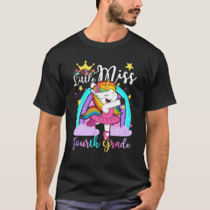 Camiseta Pequena Miss 4º Grau Unicórnio Primeiro Dia de Esq