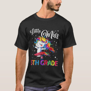 Camiseta Pequena Miss 5 Grau Unicórnio Mágico Primeiro Dia 