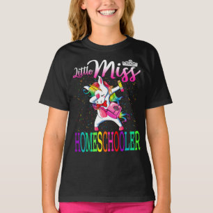 Camiseta Pequena Miss Homeschooler Unicorn De Volta À Esco