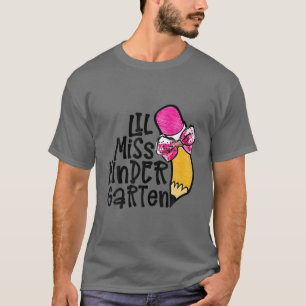 Camiseta Pequena Miss Jardim De Infância De Volta À Escola 