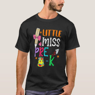 Camiseta Pequena Miss Pré K 2º Ano, 1º Dia da Escola