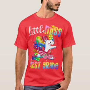 Camiseta Pequena Miss Primeira Grama Engraçado Unicórnio Pr