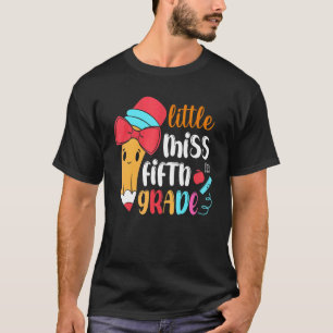 Camiseta Pequena Miss Quinto Ano, Primeiro Dia do 5 da Esco