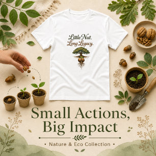 Camiseta Pequena Noz Longa Legado ditado citação