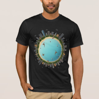 Camiseta Pequena Planeta Praia - Arte Urbana Surreal