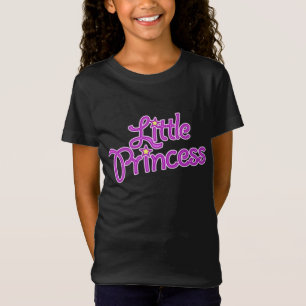Camiseta Pequena Princesa com texto gráfico, cor-de-rosa