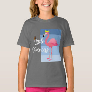 Camiseta Pequena Princesa Rosa Flamingo Design - Bacia Meni