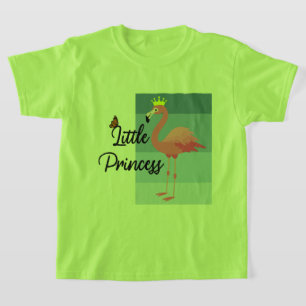 Camiseta Pequena Princesa Rosa Flamingo Design - Bacia Meni