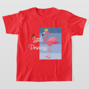 Camiseta Pequena Princesa Rosa Flamingo Design - Bacia Meni