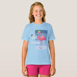 Camiseta Pequena Princesa Rosa Flamingo Design - Bacia Meni