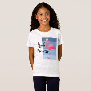 Camiseta Pequena Princesa Rosa Flamingo Design - Bela Menin