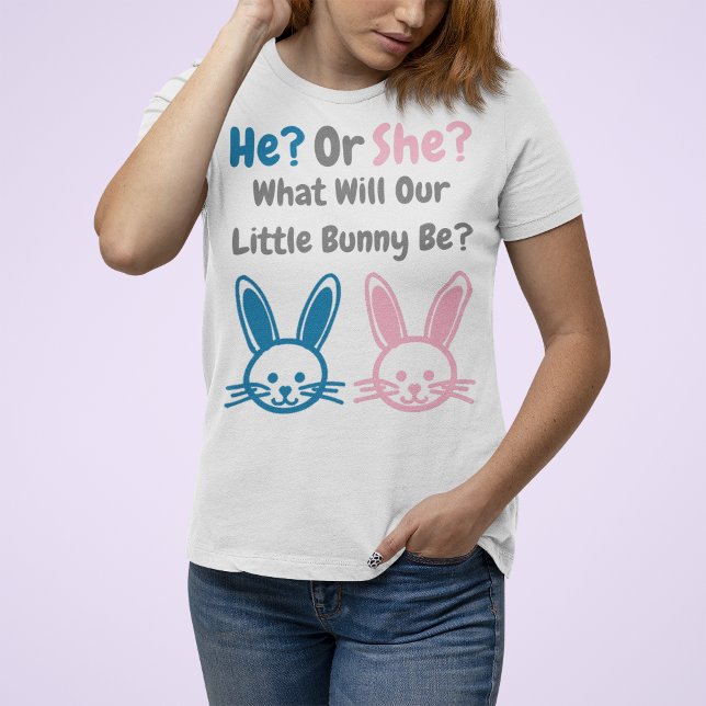 Camiseta Pequena Revelação de Gênero Bunny (Criador carregado)