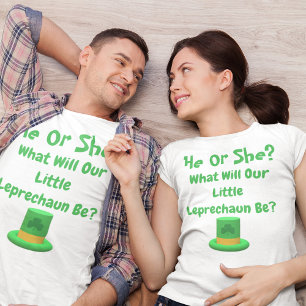 Camiseta Pequena Revelação do Gênero Leprechaun