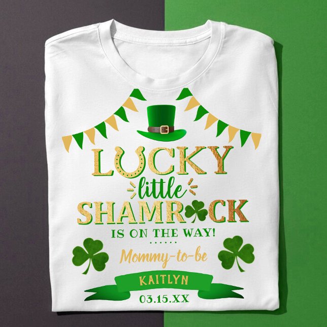 Camiseta Pequena Rua do Shamrock, Chá de fraldas do Dia de  (Criador carregado)