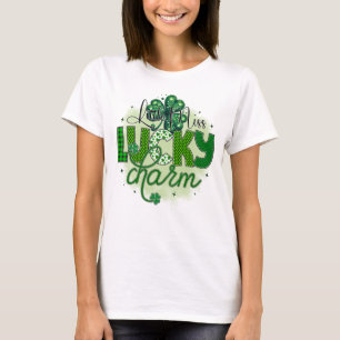 Camiseta Pequena senhora charme sortudo