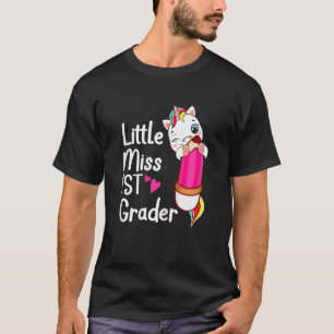 Camiseta Pequena Senhorita 1rua Graduando Unicórnio De Volt