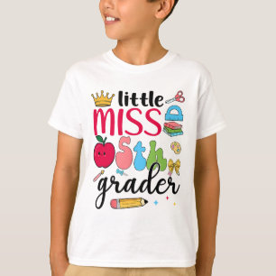 Camiseta Pequena Senhorita Aluna da 5ª Série Quinto Dia de