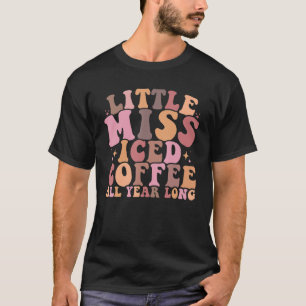 Camiseta Pequena Senhorita Café Gelado Durante Todo o Ano B