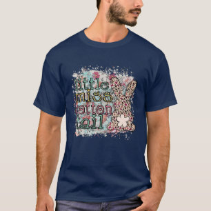 Camiseta Pequena Senhorita Cottontail Páscoa Dia Leopardo C