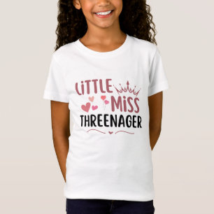 Camiseta pequena senhorita de três anos 3º aniversário 3 an