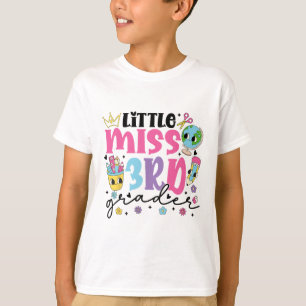 Camiseta Pequena Senhorita do 3º Ano Primeiro Dia de Aula K