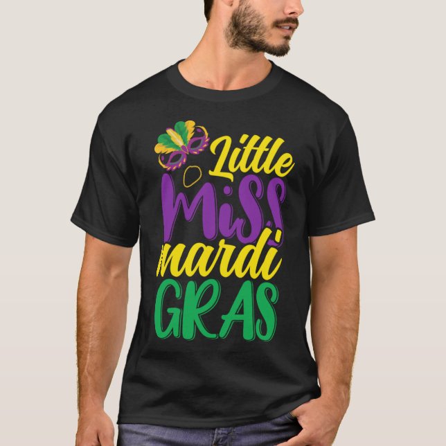 Camiseta Pequena Senhorita Mardi Gras 2023 Miçangas Bonitas (Frente)