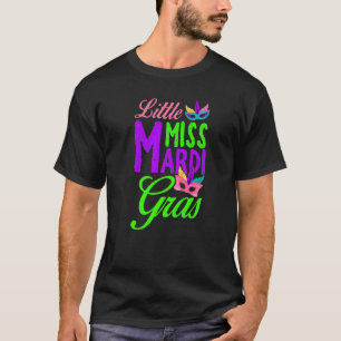 Camiseta Pequena Senhorita Mardi Gras Funny Mardi Gras Para