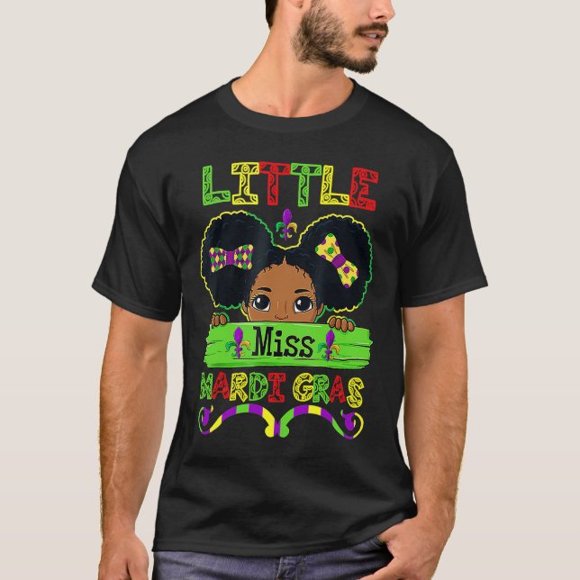 Camiseta Pequena Senhorita Miçanga Mardi Gras Parade Gras G (Frente)