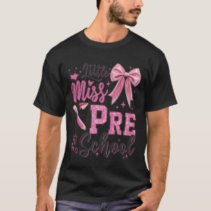 Camiseta Pequena Senhorita Pré-escola Volta às Aulas Primei