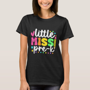Camiseta Pequena Senhorita Pré-escolar De Volta à Escola Pr