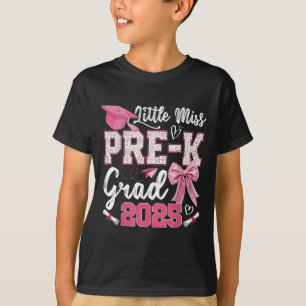 Camiseta Pequena Senhorita Pré-k Formando 2025 da Pré-escol