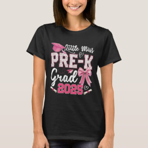 Camiseta Pequena Senhorita Pré-k Formando 2025 da Pré-escol