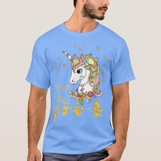 Camiseta pequena senhorita PreKBack to SchoolUnicorn Girls
