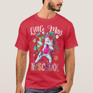 Camiseta Pequena Senhorita Preschool Alô Primeiro Dia da Pr