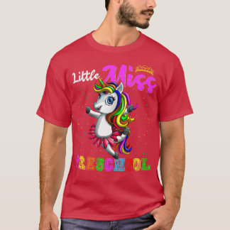 Camiseta Pequena Senhorita Preschool Dançando Unicórnio de