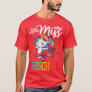 Camiseta Pequena Senhorita Preschool Primeiro Dia De Menina