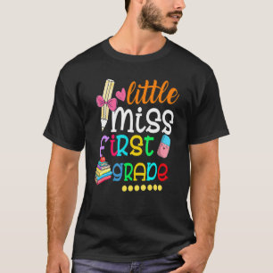 Camiseta Pequena Senhorita Primeiro Grau De Volta Para A ru