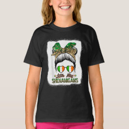 Camiseta Pequena Senhorita Travessuras Dia de São Patrício