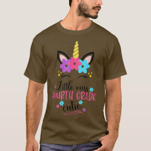 Camiseta Pequena Senhorita Unicórnio Do 4º Ciclo De Volta À