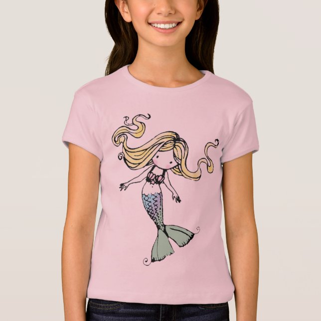 Camiseta Pequena Sereia Meninas Bebê (Frente)