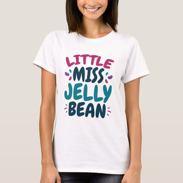 Camiseta Pequena Srta Jelly Bean Páscoa Apelido (Frente)