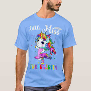 Camiseta Pequena Srta. Kindergarten Cute Unicorn Engraçado