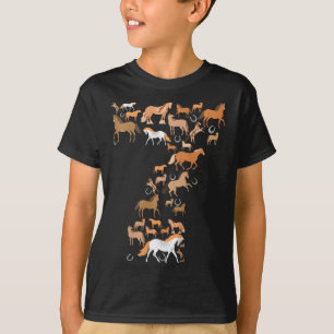 Camiseta Pequenas Garotas com 7 Anos de 7 de Aniversário Gr
